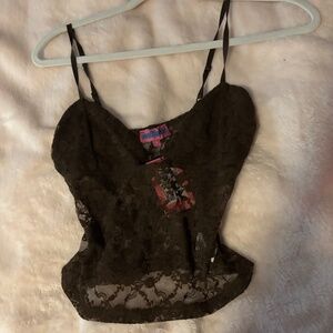 Edikted brown lace cami top